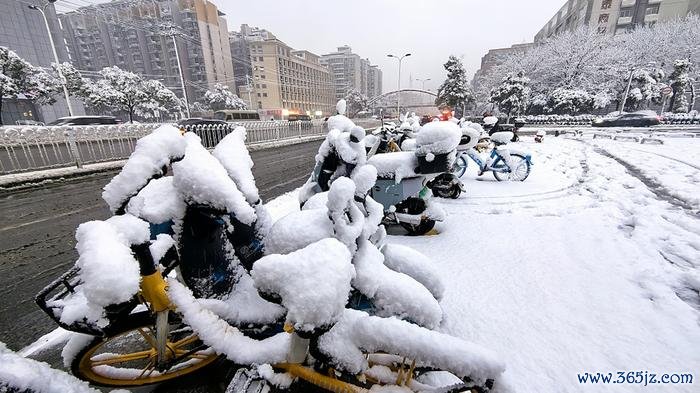 1月22日，长沙大雪纷飞，积雪最深处达10厘米。视觉中国 图